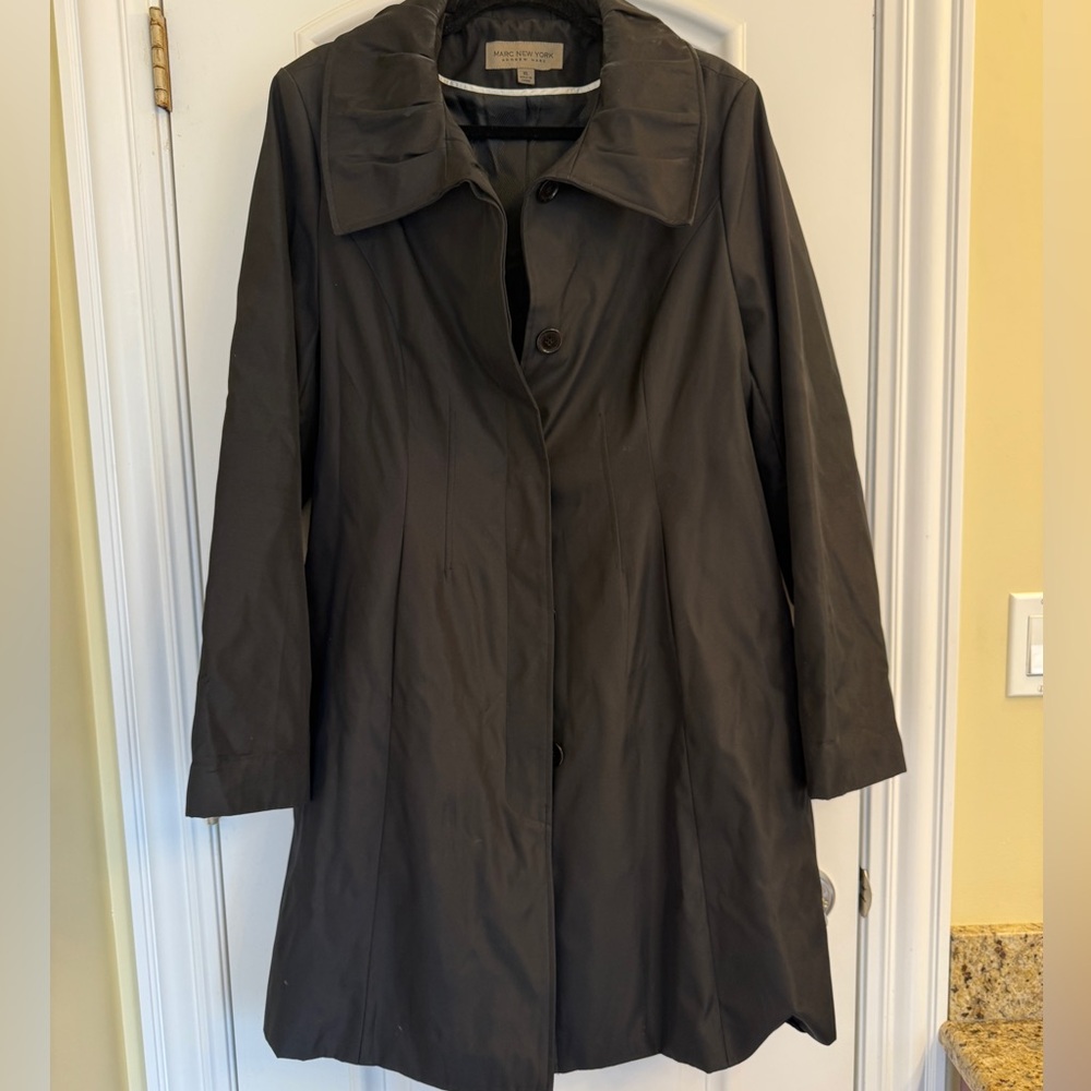 Marc New York Black Trench Coat Professional Style